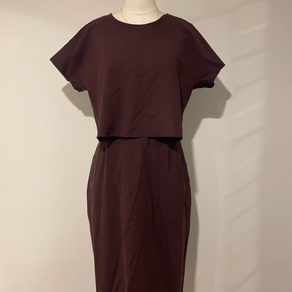 J. Crew Red Dolman Sleeve Sheath Midi Dress - Picture 2 of 8